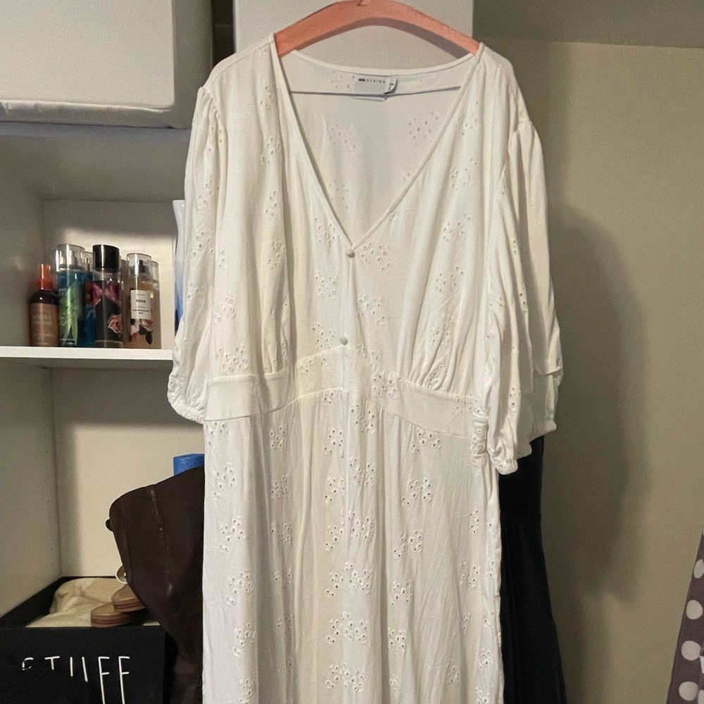 White ASOS Curve Tea Dress